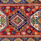 Three Medallion Kazak Southwest Caucasus Carpet Print Coffee Mug Gallery Image 2