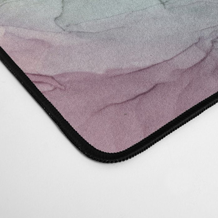 Blush Gray Blue Flowing Abstract Glow Up 1 Desk Mat Gallery Image 4