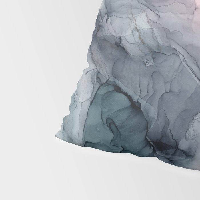 Blush Gray Blue Flowing Abstract Glow Up 1 Pillow Sham Gallery Image 4