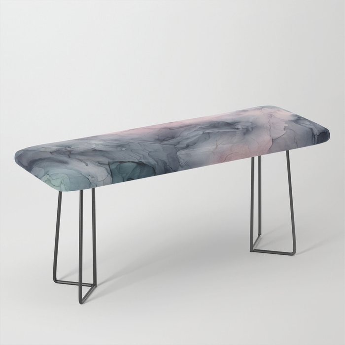 Blush Gray Blue Flowing Abstract Glow Up 1 Bench Gallery Image 1