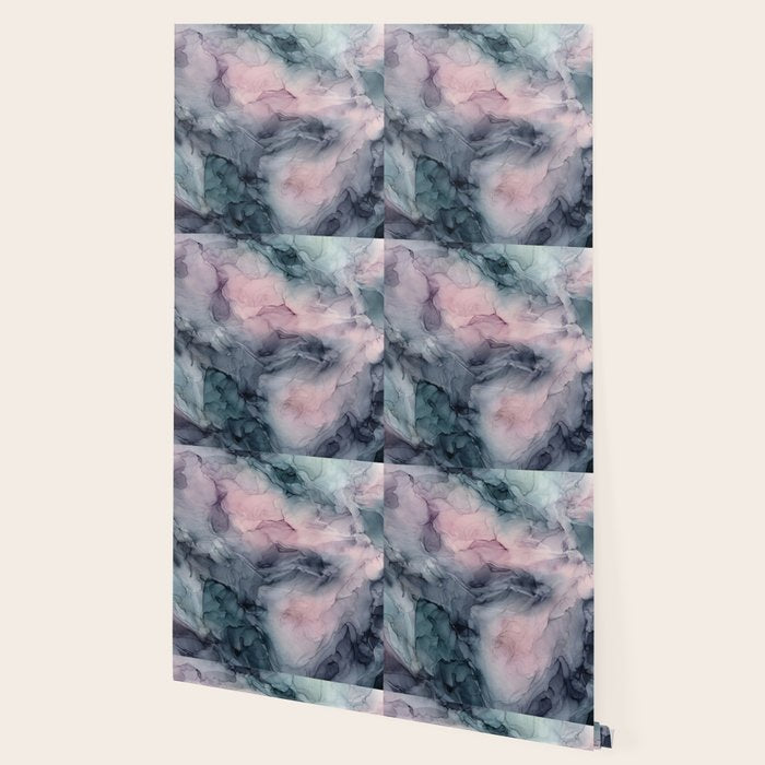 Blush Gray Blue Flowing Abstract Glow Up 1 Wallpaper Gallery Image 2