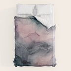 Blush Gray Blue Flowing Abstract Glow Up 1 Duvet Cover Gallery Image 6