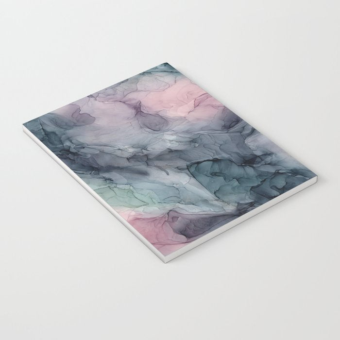 Blush Gray Blue Flowing Abstract Glow Up 1 Notebook Gallery Image 3