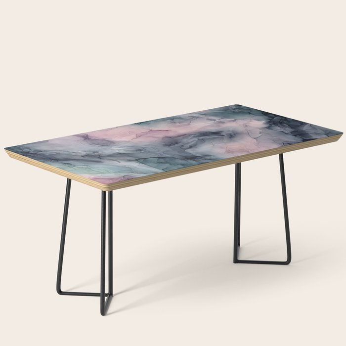Blush Gray Blue Flowing Abstract Glow Up 1 Coffee Table Gallery Image 1