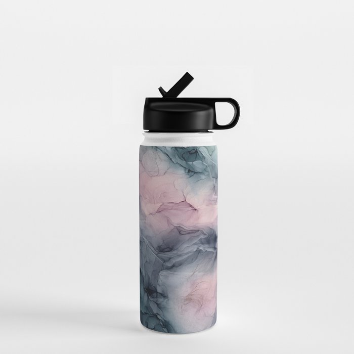 Blush Gray Blue Flowing Abstract Glow Up 1 Water Bottle Gallery Image 1