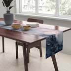 Blush Gray Blue Flowing Abstract Glow Up 1 Table Runner Gallery Image 2