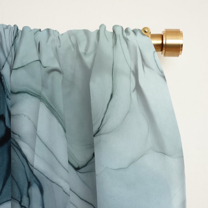 Blush Gray Blue Flowing Abstract Glow Up 1 Window Curtain Gallery Image 2