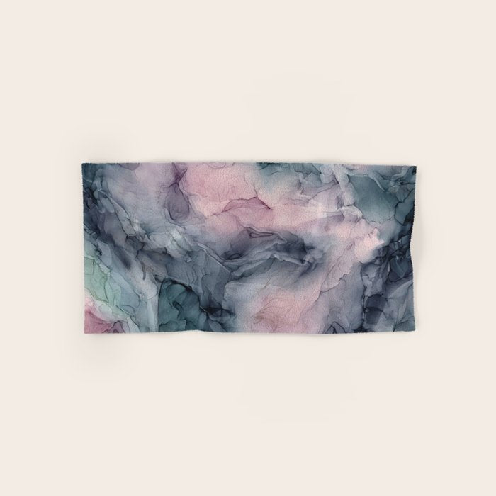 Blush Gray Blue Flowing Abstract Glow Up 1 Bath Towel Gallery Image 1