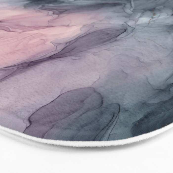 Blush Gray Blue Flowing Abstract Glow Up 1 Bath Mat Gallery Image 3