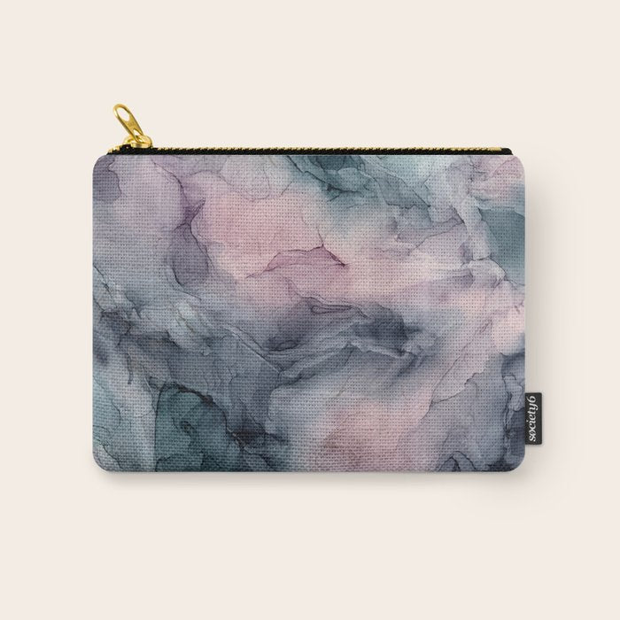 Blush Gray Blue Flowing Abstract Glow Up 1 Carry All Pouch Gallery Image 1