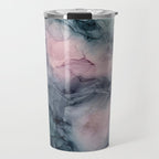 Blush Gray Blue Flowing Abstract Glow Up 1 Travel Mug Gallery Image 1