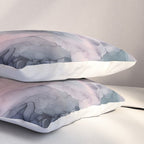 Blush Gray Blue Flowing Abstract Glow Up 1 Pillow Sham Gallery Image 3