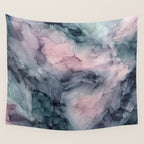 Blush Gray Blue Flowing Abstract Glow Up 1 Wall Tapestry Gallery Image 4