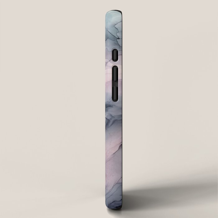 Blush Gray Blue Flowing Abstract Glow Up 1 iPhone Case Gallery Image 2