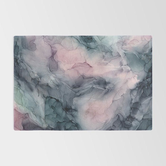 Blush Gray Blue Flowing Abstract Glow Up 1 Rug Gallery Image 2