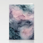 Blush Gray Blue Flowing Abstract Glow Up 1 Stationery Card Gallery Image 2