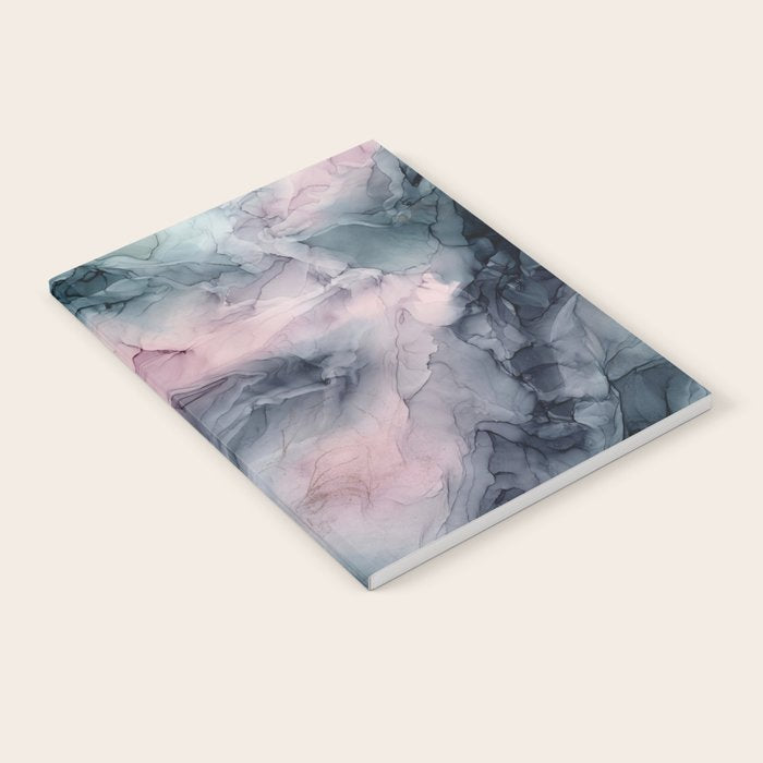 Blush Gray Blue Flowing Abstract Glow Up 1 Notebook Gallery Image 1
