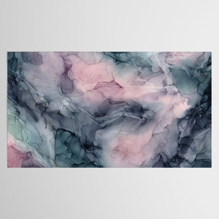 Blush Gray Blue Flowing Abstract Glow Up 1 Tablecloth Gallery Image 2