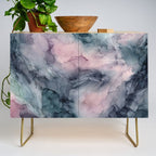 Blush Gray Blue Flowing Abstract Glow Up 1 Credenza Gallery Image 1