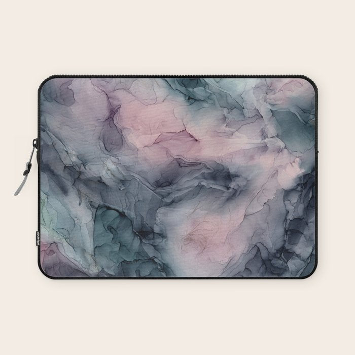 Blush Gray Blue Flowing Abstract Glow Up 1 Laptop Sleeve Gallery Image 1