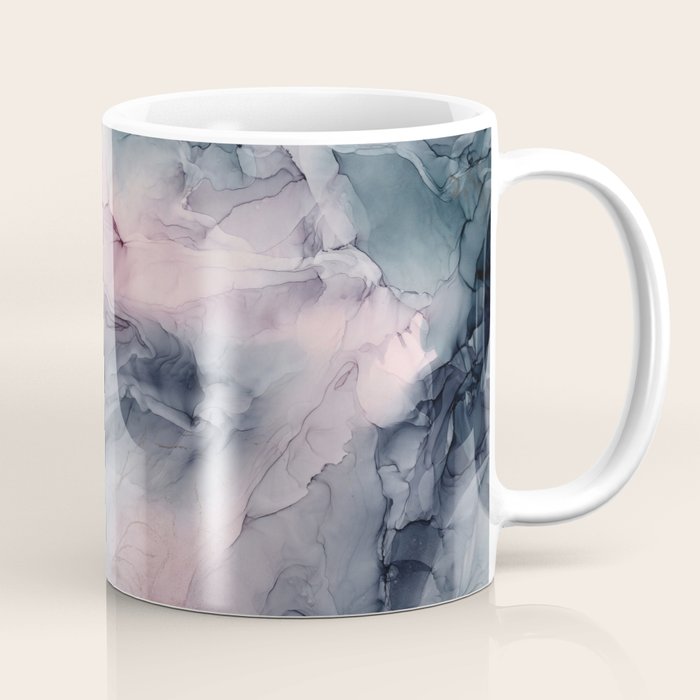 Blush Gray Blue Flowing Abstract Glow Up 1 Coffee Mug Gallery Image 1