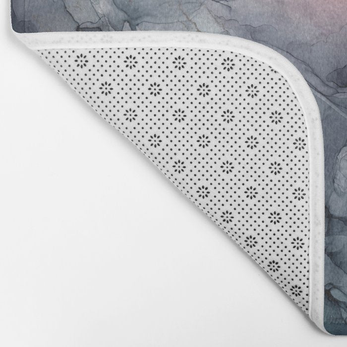 Blush Gray Blue Flowing Abstract Glow Up 1 Bath Mat Gallery Image 2