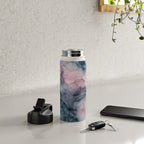 Blush Gray Blue Flowing Abstract Glow Up 1 Water Bottle Gallery Image 4