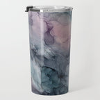 Blush Gray Blue Flowing Abstract Glow Up 1 Travel Mug Gallery Image 3
