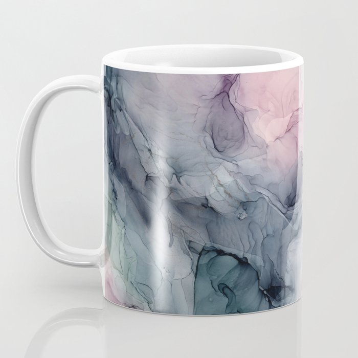 Blush Gray Blue Flowing Abstract Glow Up 1 Coffee Mug Gallery Image 3