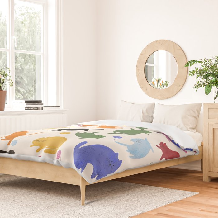 Rainbow Kittens Pattern Duvet Cover Gallery Image 2