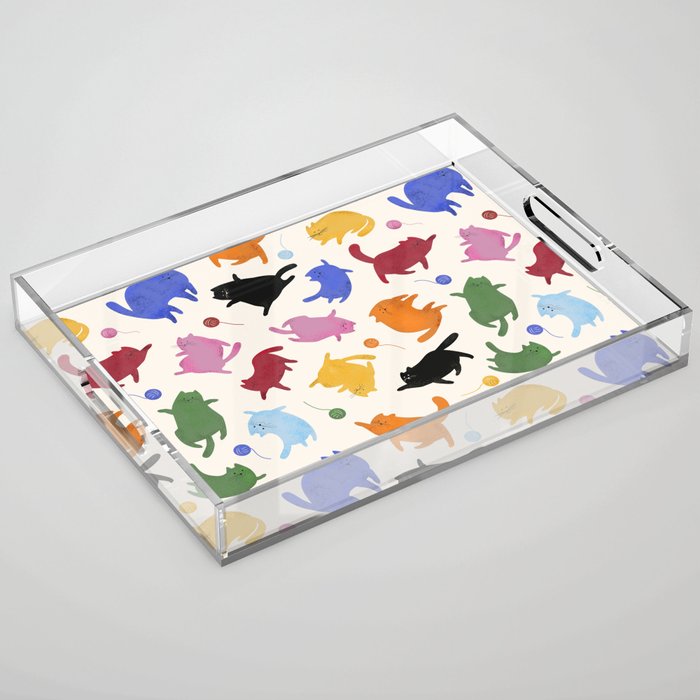 Rainbow Kittens Pattern Acrylic Tray Gallery Image 1