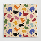 Rainbow Kittens Pattern Wood Wall Art Gallery Image 1