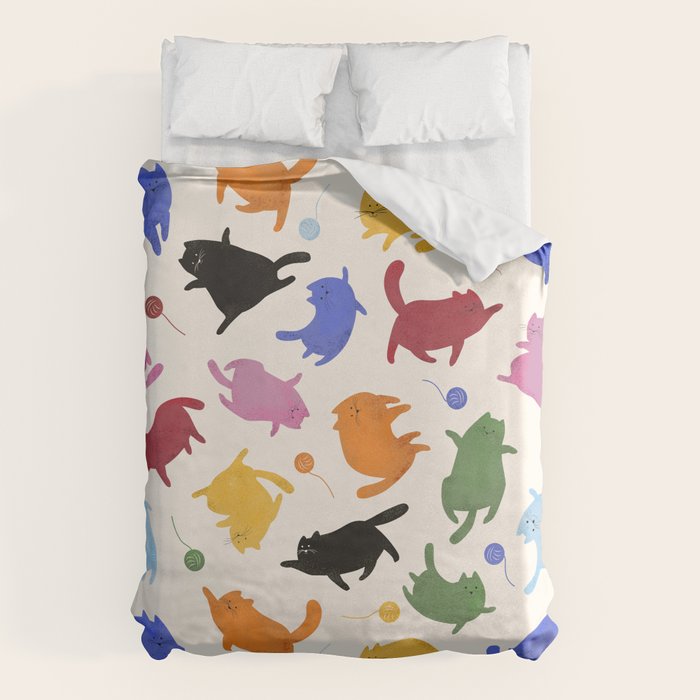 Rainbow Kittens Pattern Duvet Cover Gallery Image 1