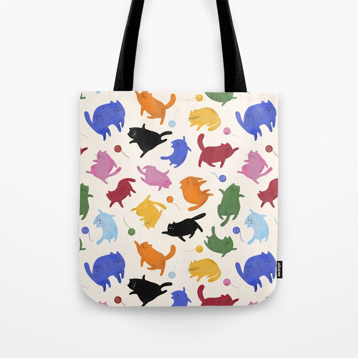 Rainbow Kittens Pattern Tote Bag Gallery Image 1