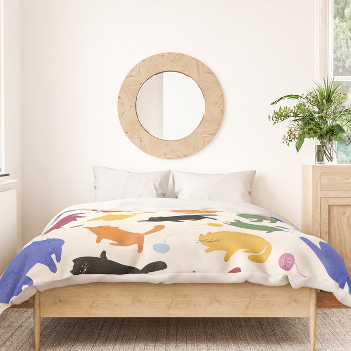 Rainbow Kittens Pattern Duvet Cover Gallery Image 3