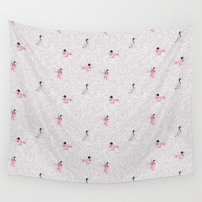 Mallard Duck Tales Chinoiserie Beige Wall Tapestry Gallery Image 1