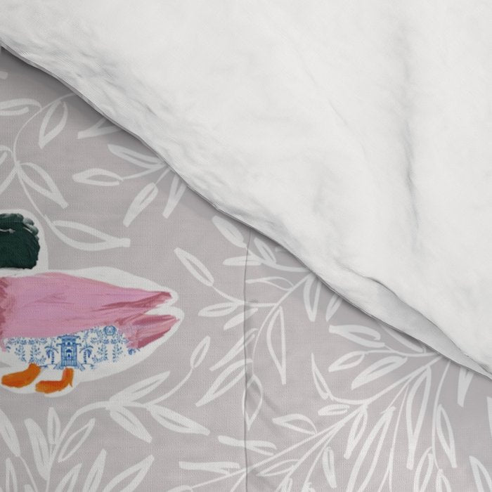 Mallard Duck Tales Chinoiserie Beige Comforter Gallery Image 4