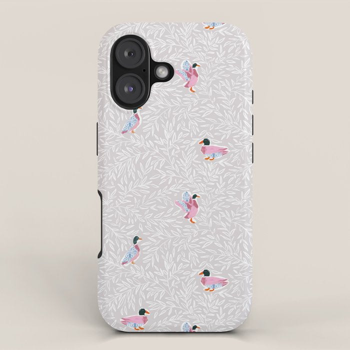 Mallard Duck Tales Chinoiserie Beige iPhone Case Gallery Image 1
