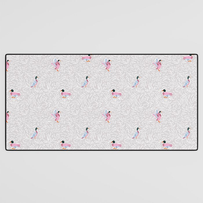 Mallard Duck Tales Chinoiserie Beige Desk Mat Gallery Image 3