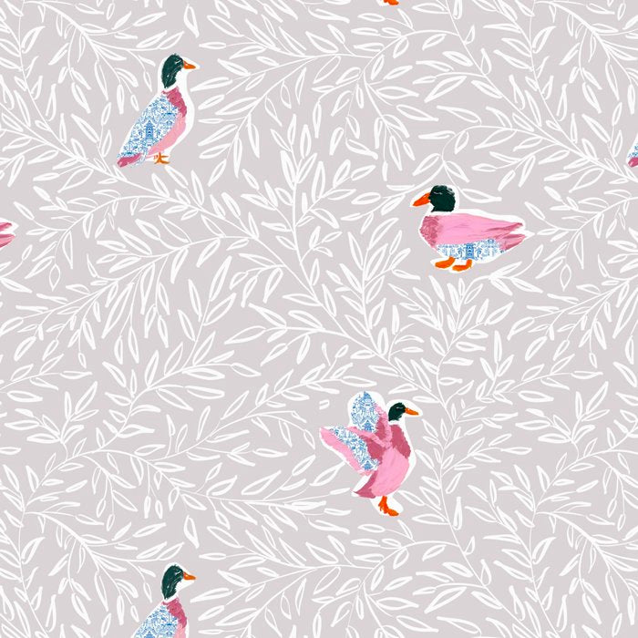 Mallard Duck Tales Chinoiserie Beige Coffee Mug Gallery Image 2