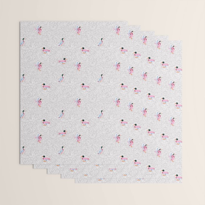 Mallard Duck Tales Chinoiserie Beige Wrapping Paper Gallery Image 3