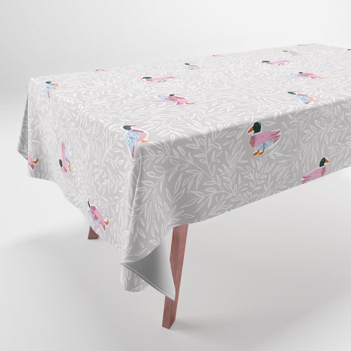 Mallard Duck Tales Chinoiserie Beige Tablecloth Gallery Image 1