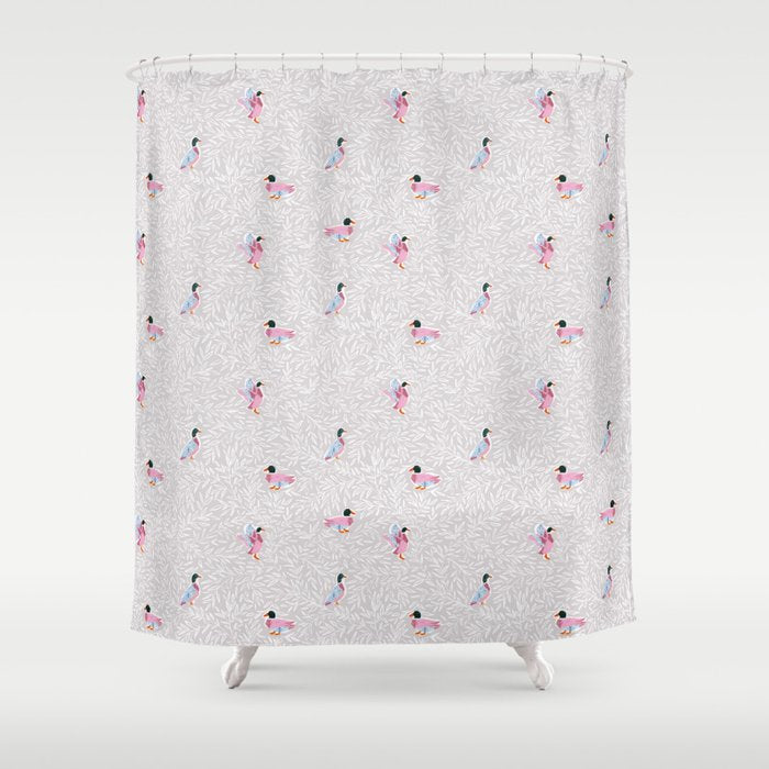 Mallard Duck Tales Chinoiserie Beige Shower Curtain Gallery Image 1