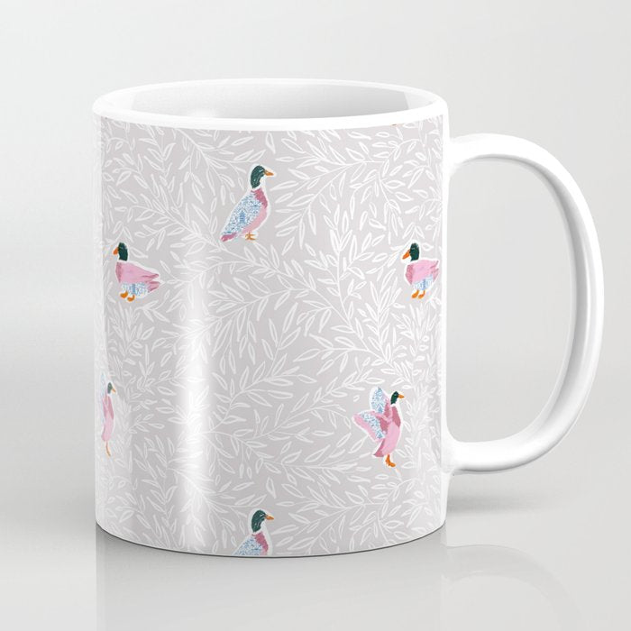 Mallard Duck Tales Chinoiserie Beige Coffee Mug Gallery Image 1