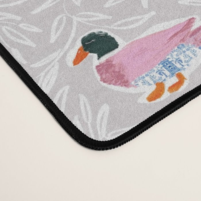 Mallard Duck Tales Chinoiserie Beige Desk Mat Gallery Image 4
