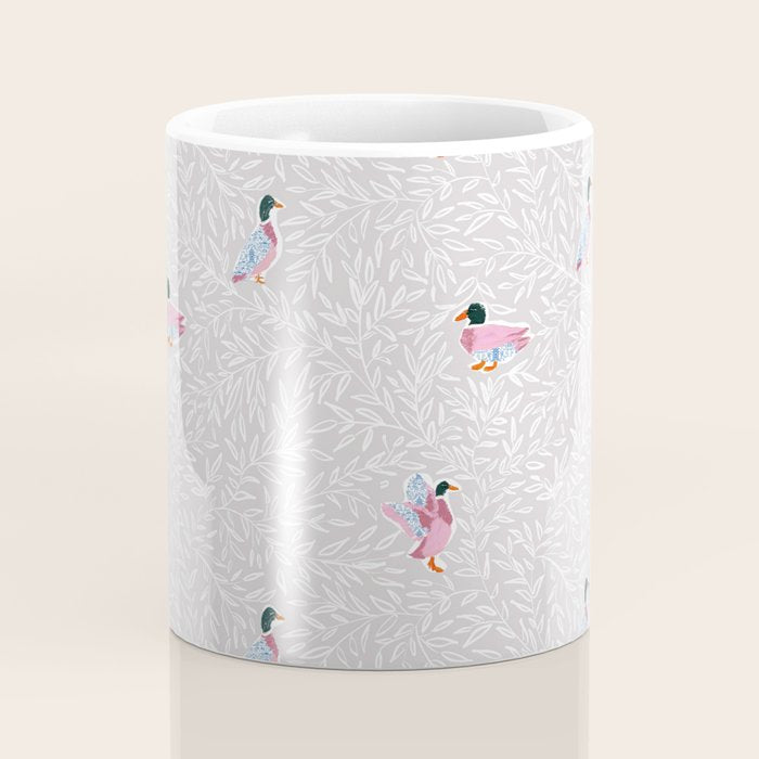 Mallard Duck Tales Chinoiserie Beige Coffee Mug Gallery Image 4