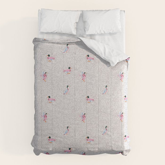 Mallard Duck Tales Chinoiserie Beige Comforter Gallery Image 1