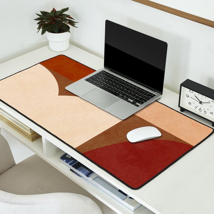 abstract retro shapes earthy 8 Desk Mat Gallery Image 2