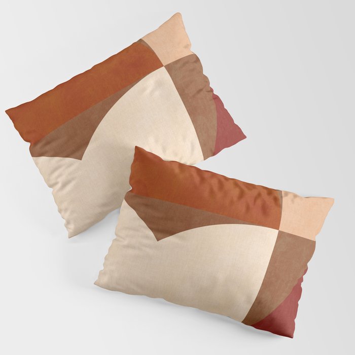 abstract retro shapes earthy 8 Pillow Sham Gallery Image 3