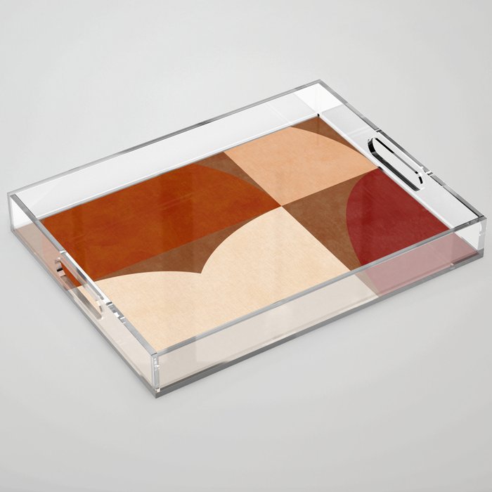 abstract retro shapes earthy 8 Acrylic Tray Gallery Image 1